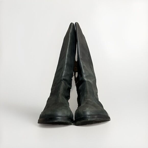 Boden Black Leather Knee High Riding Boots Classic Equestrian Style Size 6 EU 37 - Picture 10 of 11